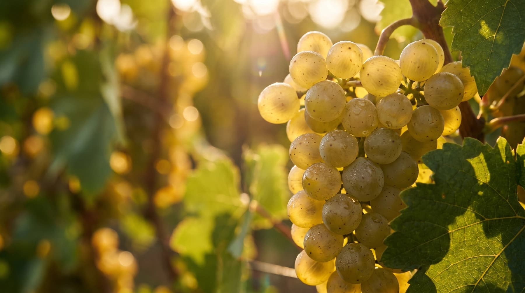 Vineyard rows, wide shot